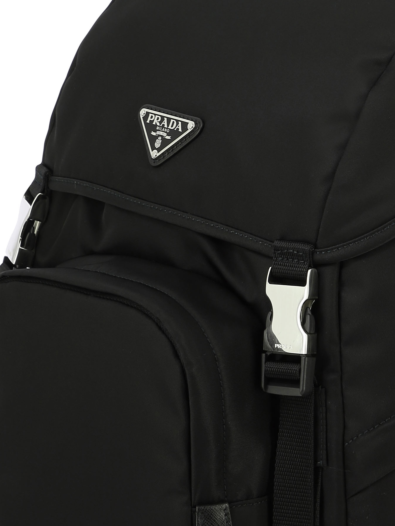 PRADA Black   Re-Nylon backpack with Saffiano details